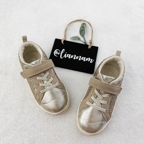 Carter's Other - CARTER’S Toddler Girls Gold Sparkle Velcro Sneakers